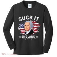 Suck It Funny England 4th of July George Washington Kids Long Sleeve Shirt thumb 0