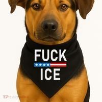Support Immigrants Fuck Ice USA-Made Doggie Bandana thumb 1