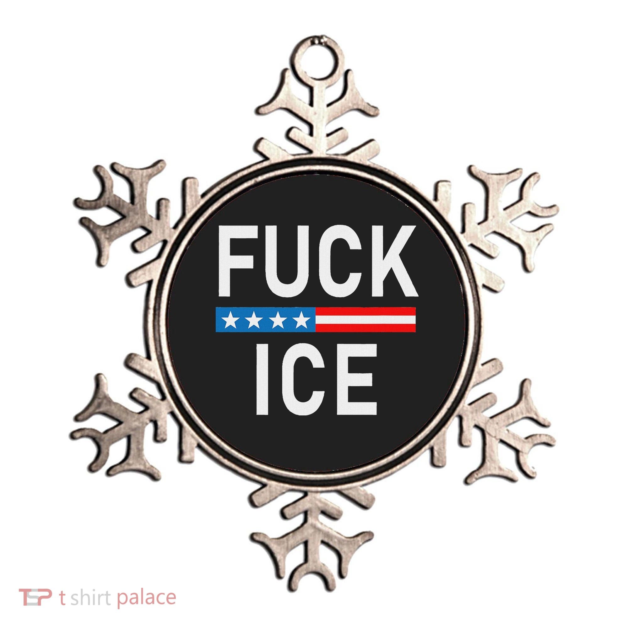 Support Immigrants Fuck Ice Ornament