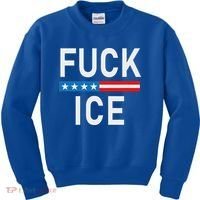 Support Immigrants Fuck Ice Kids Sweatshirt thumb 0