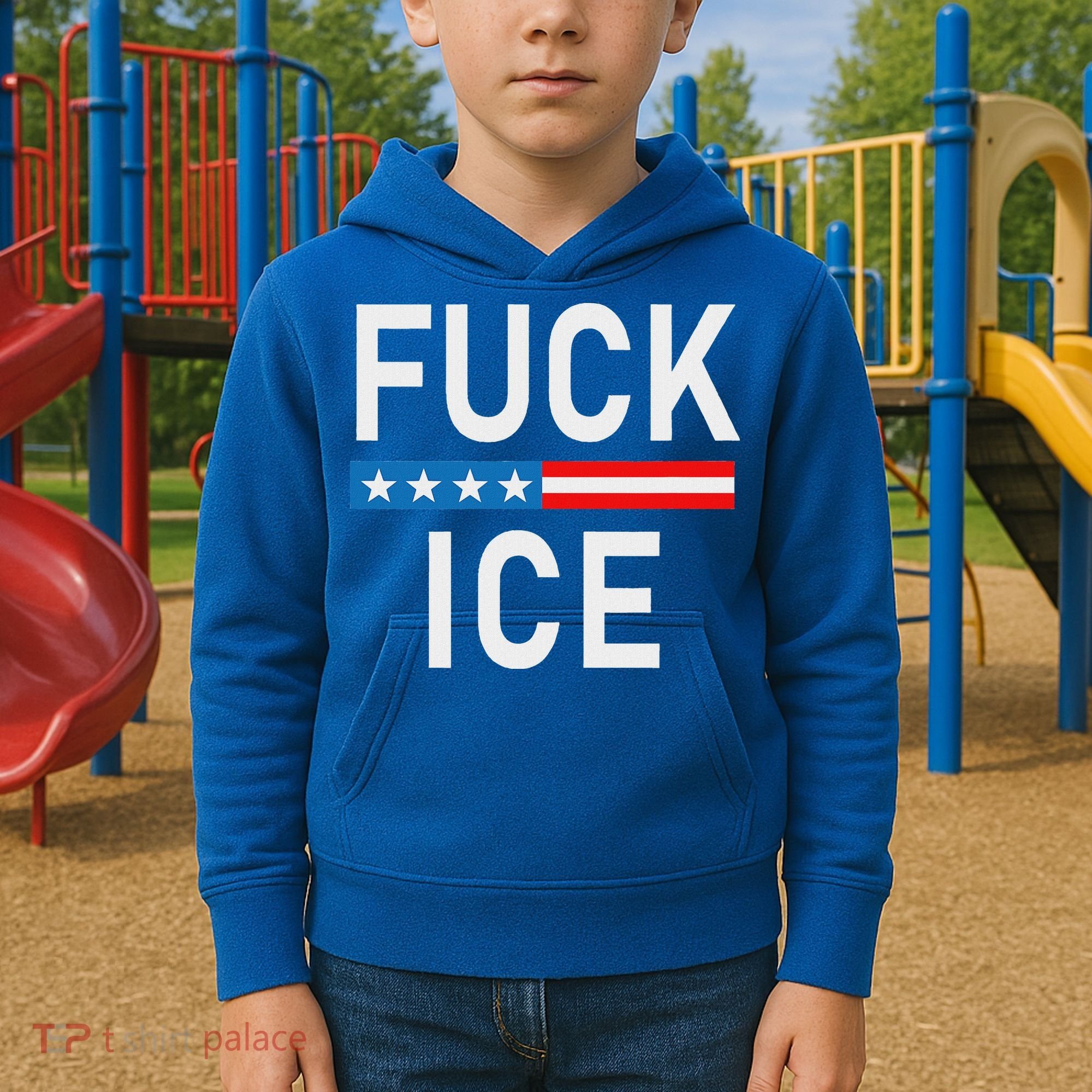 Support Immigrants Fuck Ice Kids Hoodie