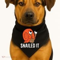 Snailed It Funny Snail USA-Made Doggie Bandana thumb 1