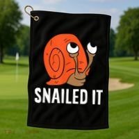 Snailed It Funny Snail Golf Towel thumb 1