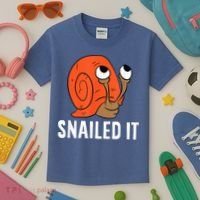 Snailed It Funny Snail Kids T-Shirt thumb 3