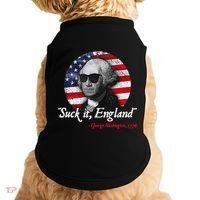 Suck It Funny England 4th of July George Washington Funny Doggie Tank thumb 0