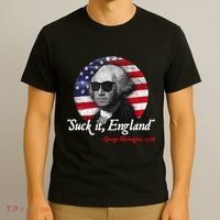 Suck It Funny England 4th of July George Washington Funny T-Shirt thumb 3