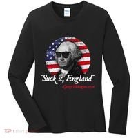 Suck It Funny England 4th of July George Washington Funny Women's Long Sleeve Shirt thumb 0