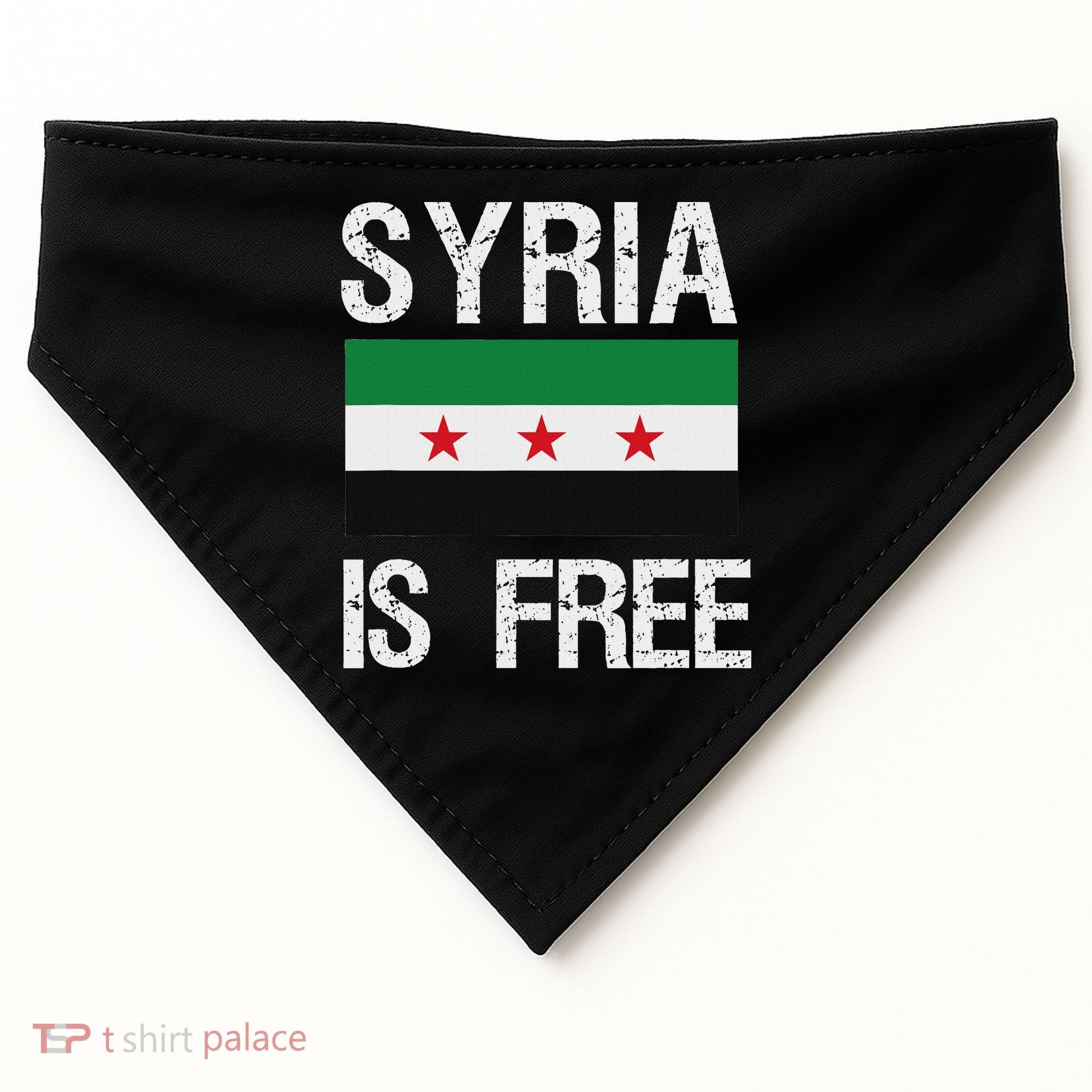 Syria Is Free Syrian Flag USA-Made Doggie Bandana