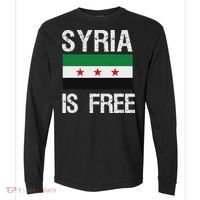 Syria Is Free Syrian Flag Comfort Colors Heavyweight Long Sleeve T-Shirt thumb 0