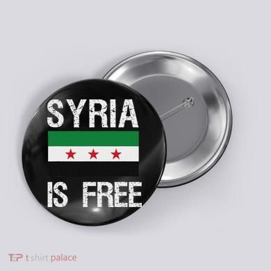 Syria Is Free Syrian Flag Button