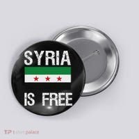 Syria Is Free Syrian Flag Button thumb 0