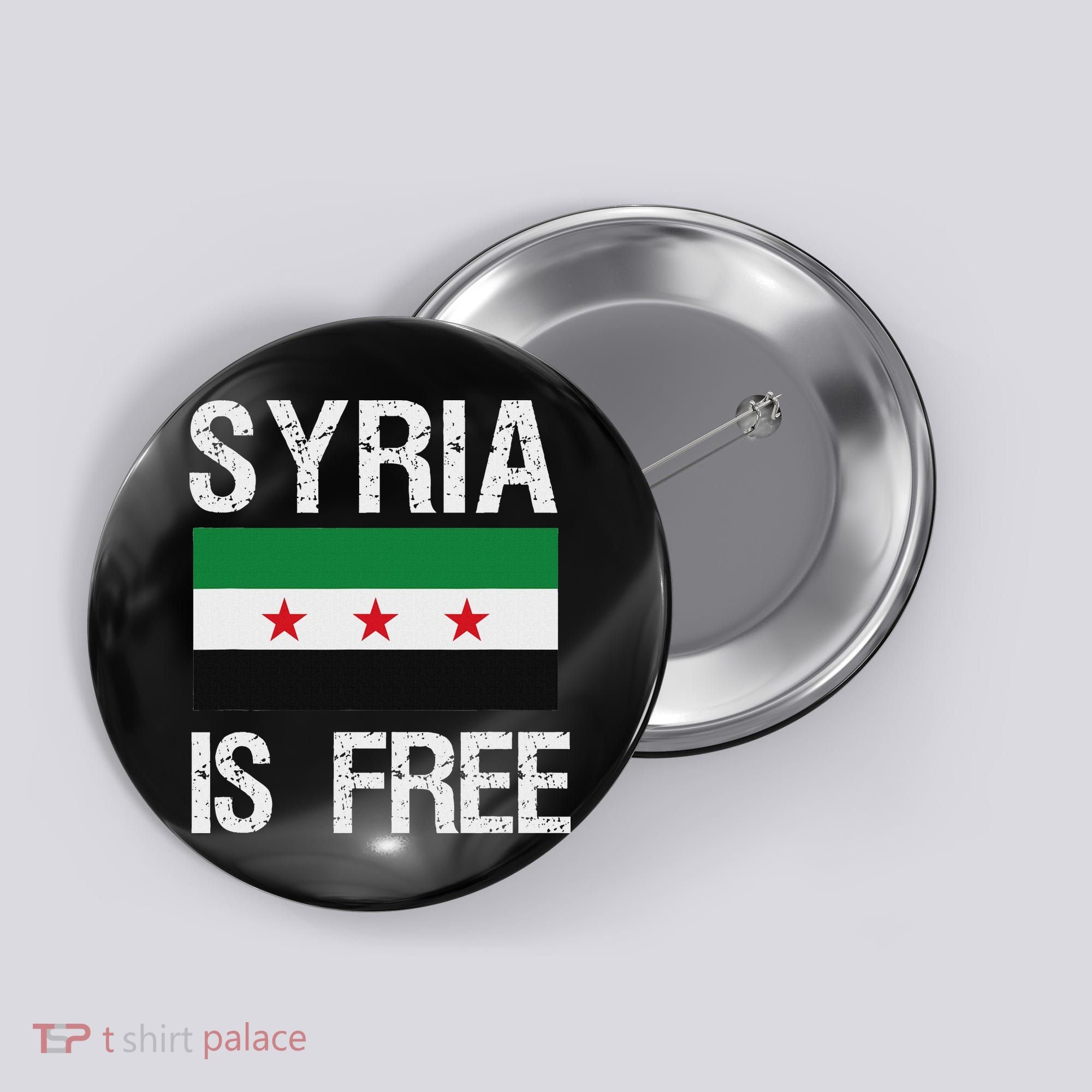 Syria Is Free Syrian Flag Button