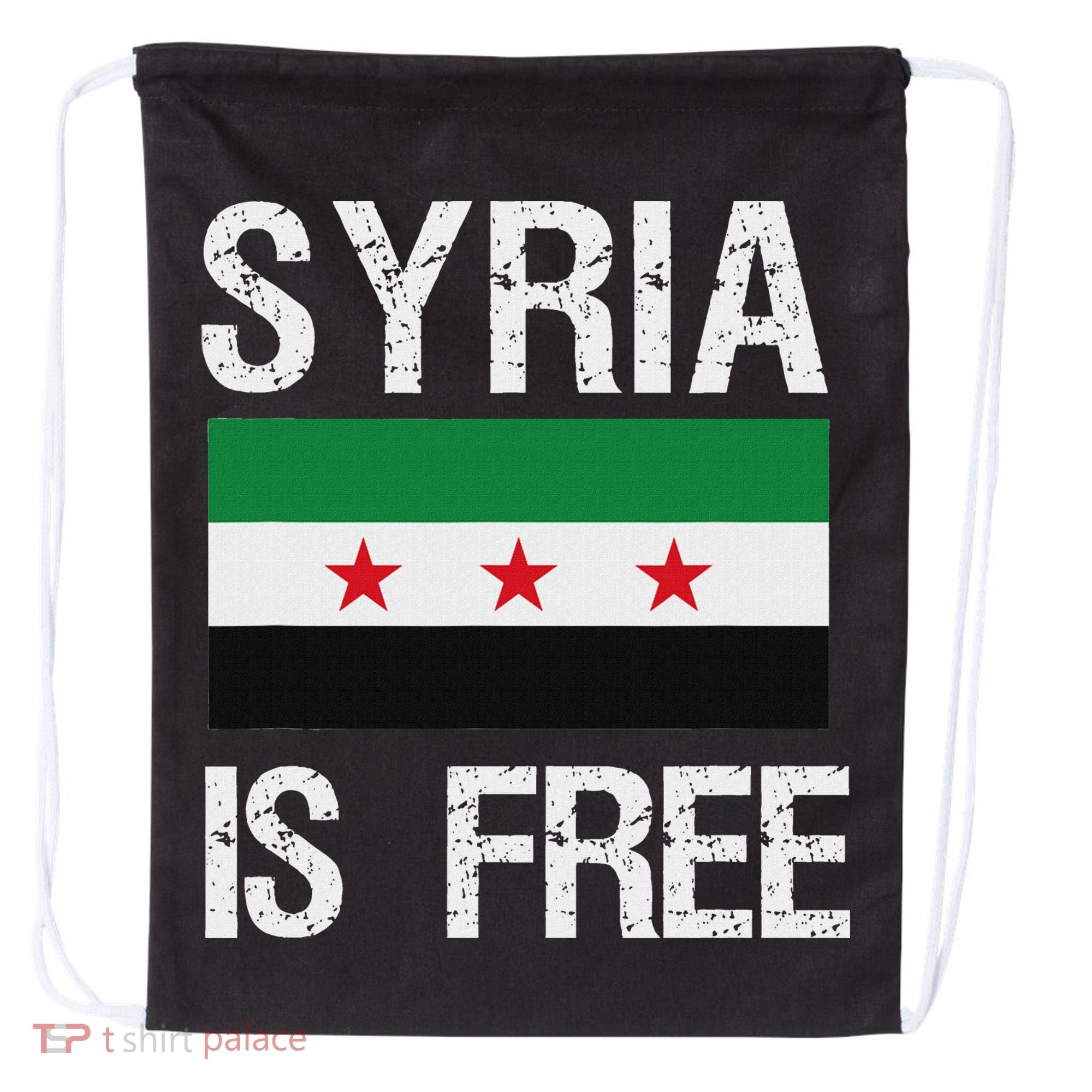 Syria Is Free Syrian Flag Drawstring Bag