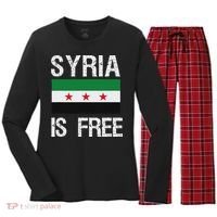 Syria Is Free Syrian Flag Women's Long Sleeve Flannel Pajama Set  thumb 0