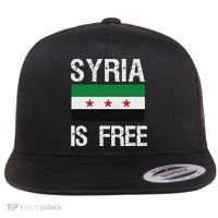 Syria Is Free Syrian Flag Flat Bill Trucker Hat thumb 0