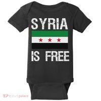 Syria Is Free Syrian Flag Baby Bodysuit thumb 0