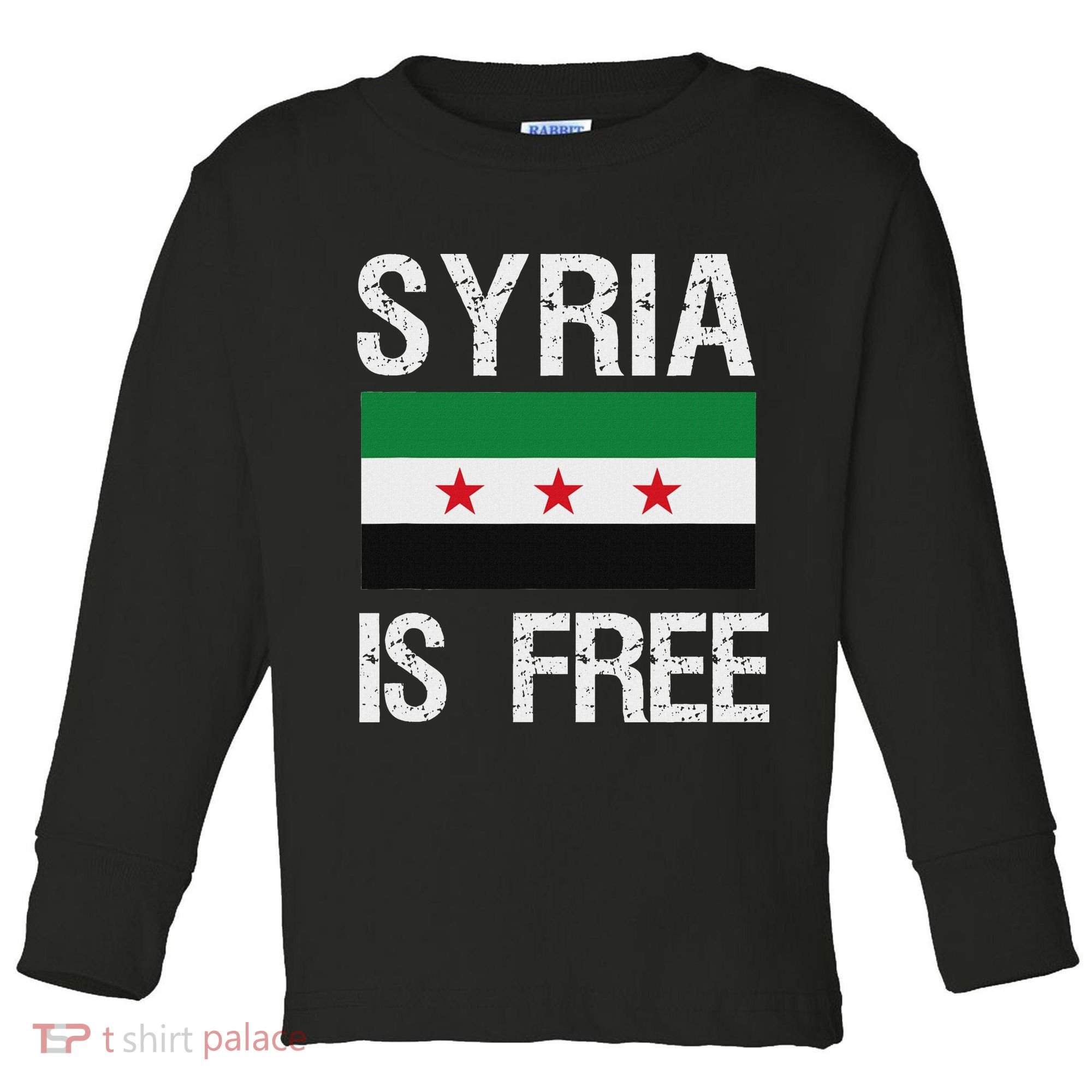 Syria Is Free Syrian Flag Toddler Long Sleeve Shirt