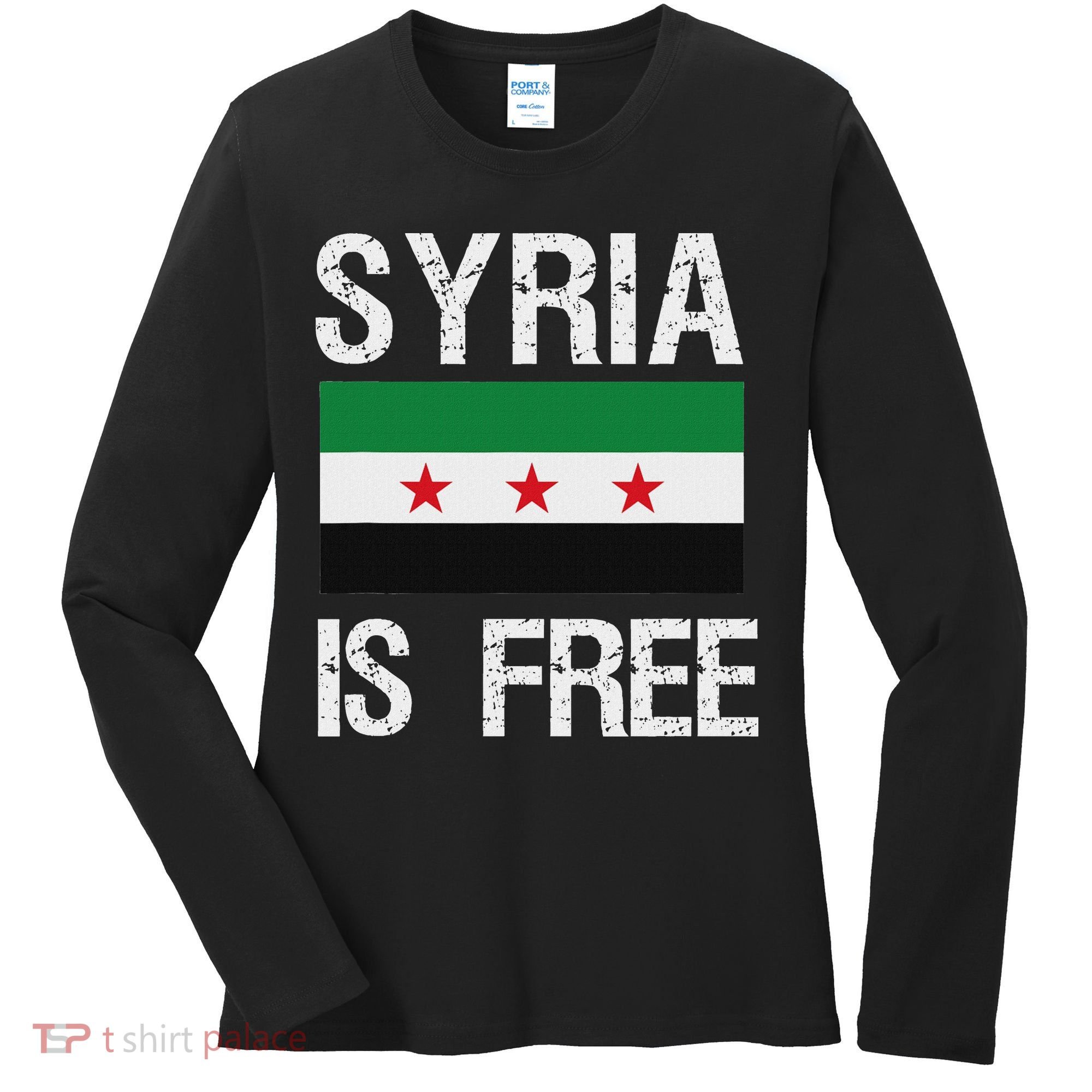 Syria Is Free Syrian Flag Women's Long Sleeve Shirt