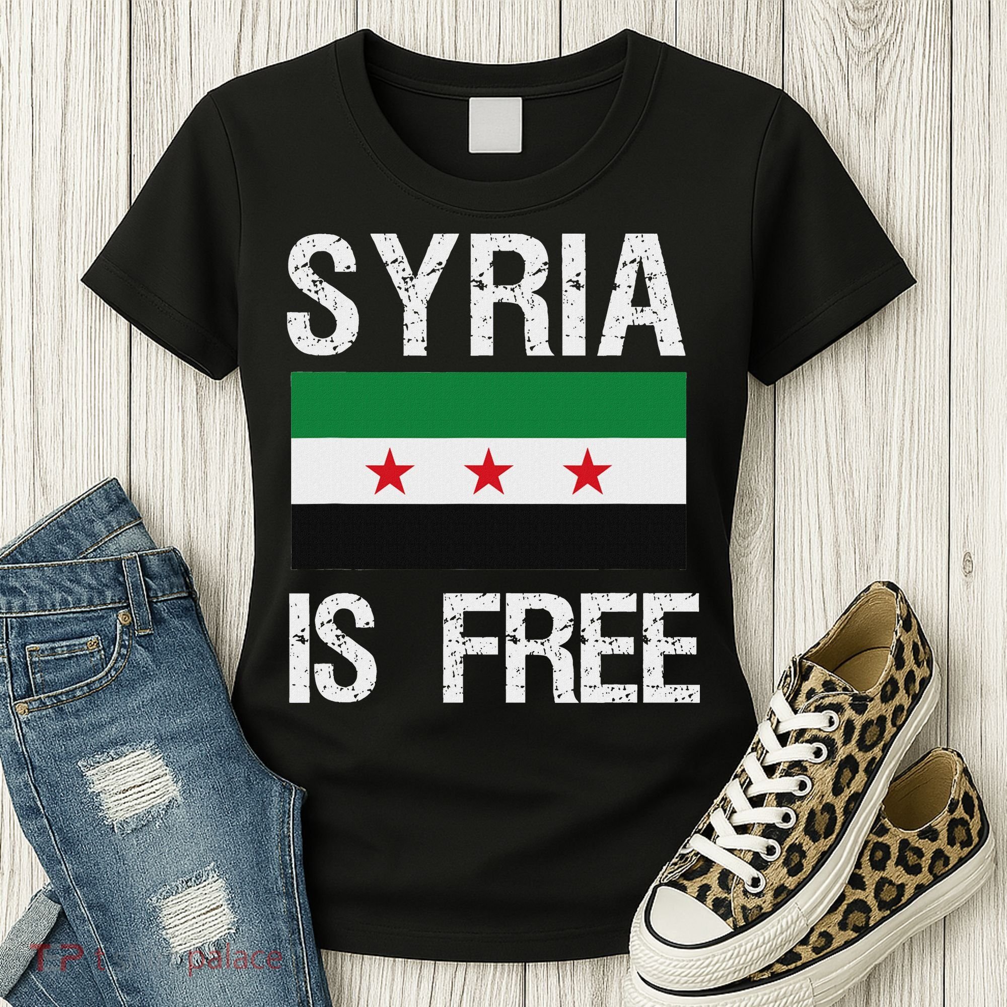 Syria Is Free Syrian Flag Women's T-Shirt