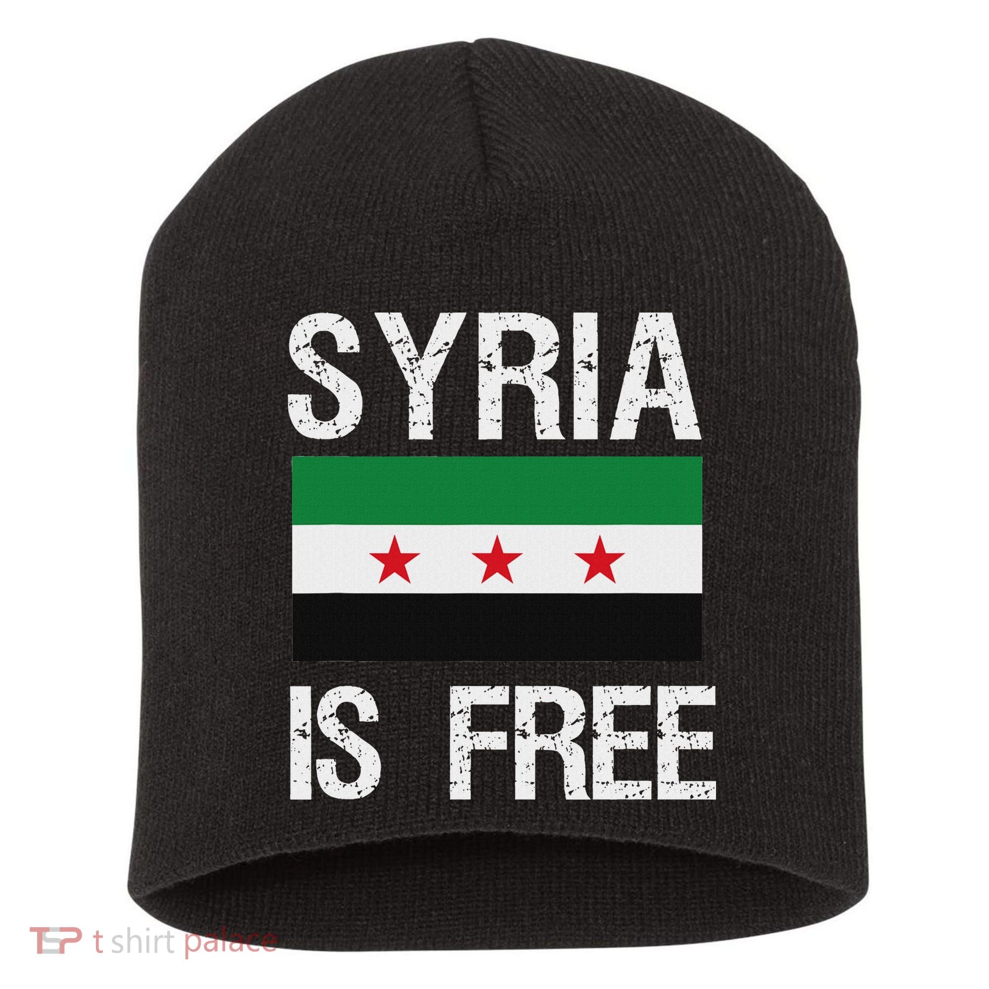Syria Is Free Syrian Flag Short Acrylic Beanie