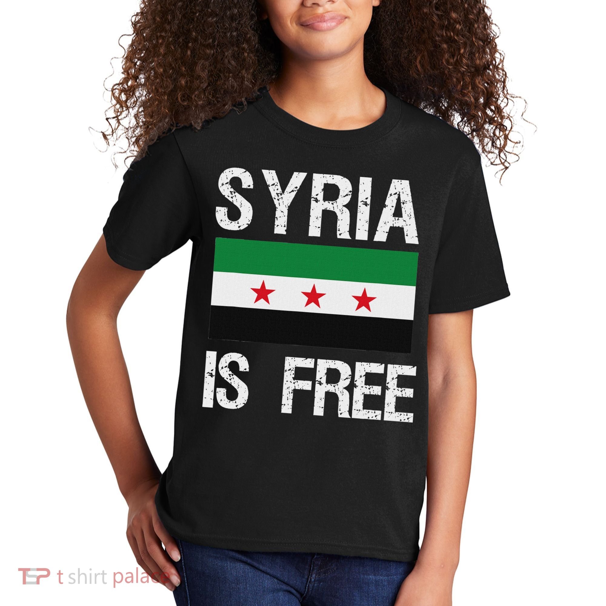 Syria Is Free Syrian Flag Kids T-Shirt