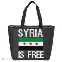 Syria Is Free Syrian Flag Tote Bag thumb 0
