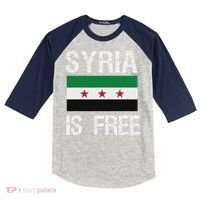 Syria Is Free Syrian Flag Kids Colorblock Raglan Jersey thumb 0