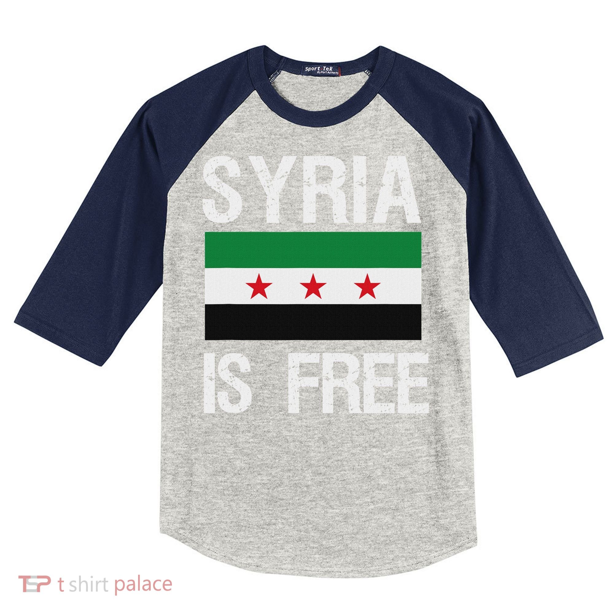 Syria Is Free Syrian Flag Kids Colorblock Raglan Jersey