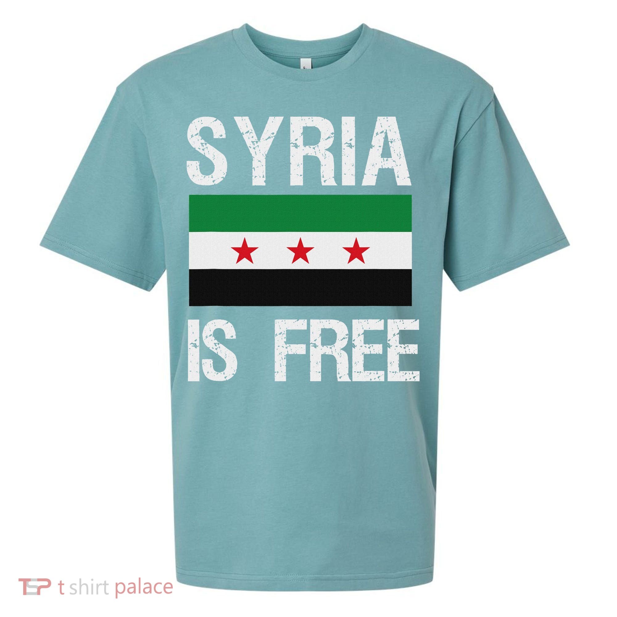 Syria Is Free Syrian Flag Sueded Cloud Jersey T-Shirt