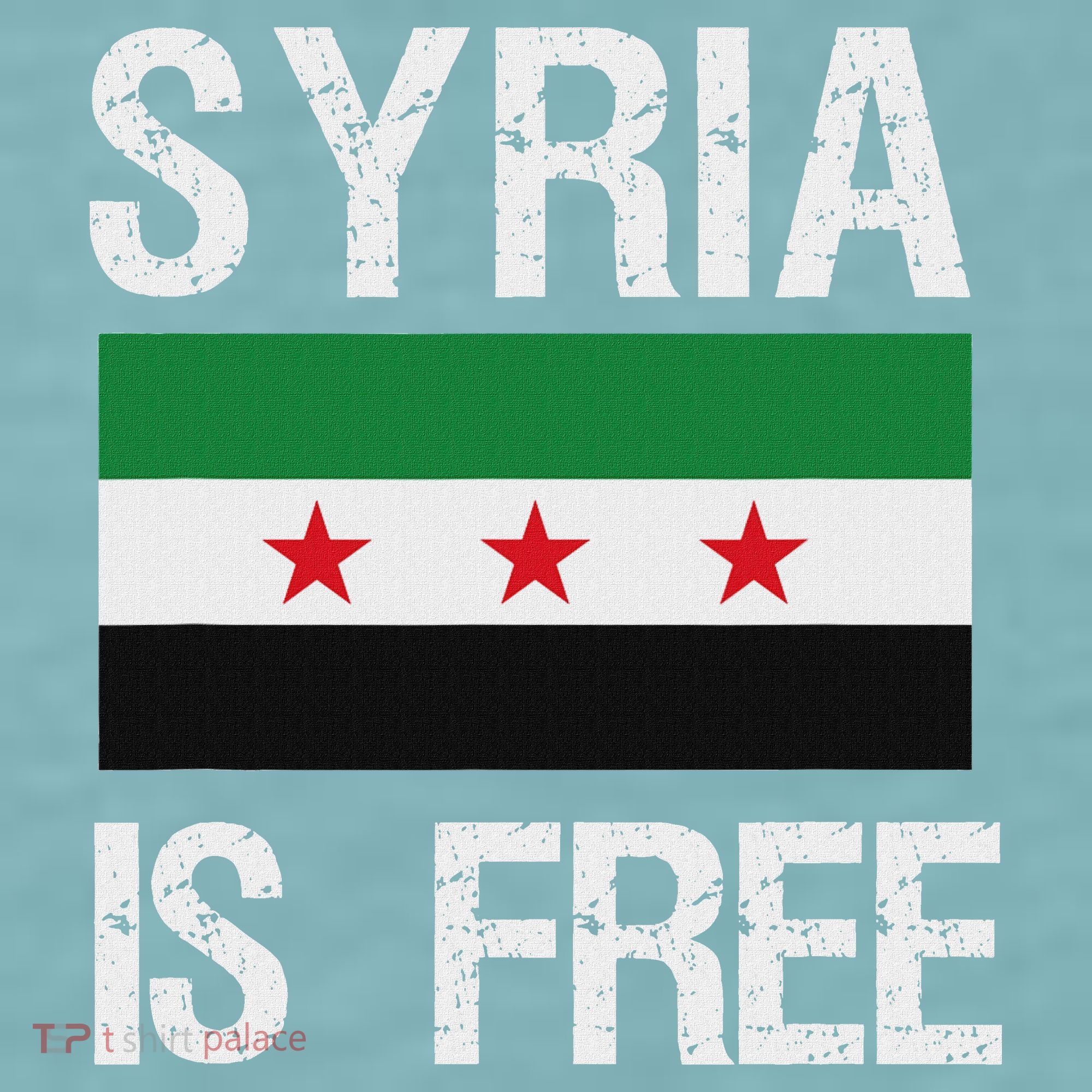 Syria Is Free Syrian Flag Sueded Cloud Jersey T-Shirt