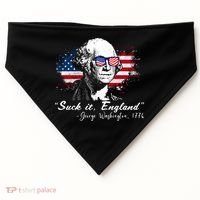 Suck It Funny England 4th Of July George Washington Funny USA-Made Doggie Bandana thumb 0