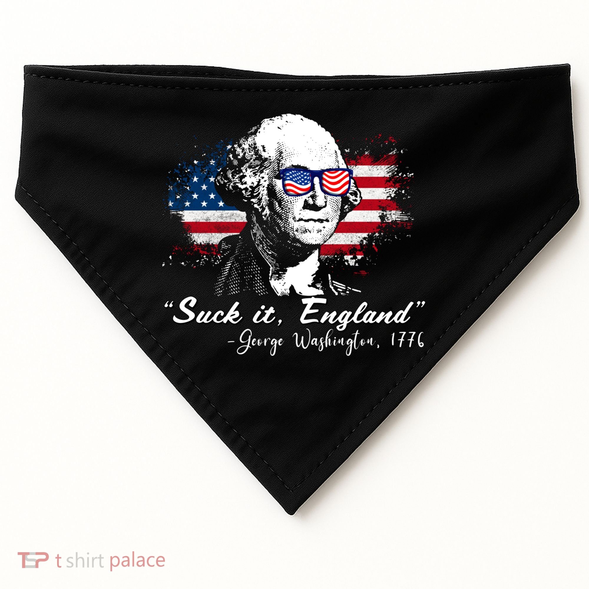 Suck It Funny England 4th Of July George Washington Funny USA-Made Doggie Bandana