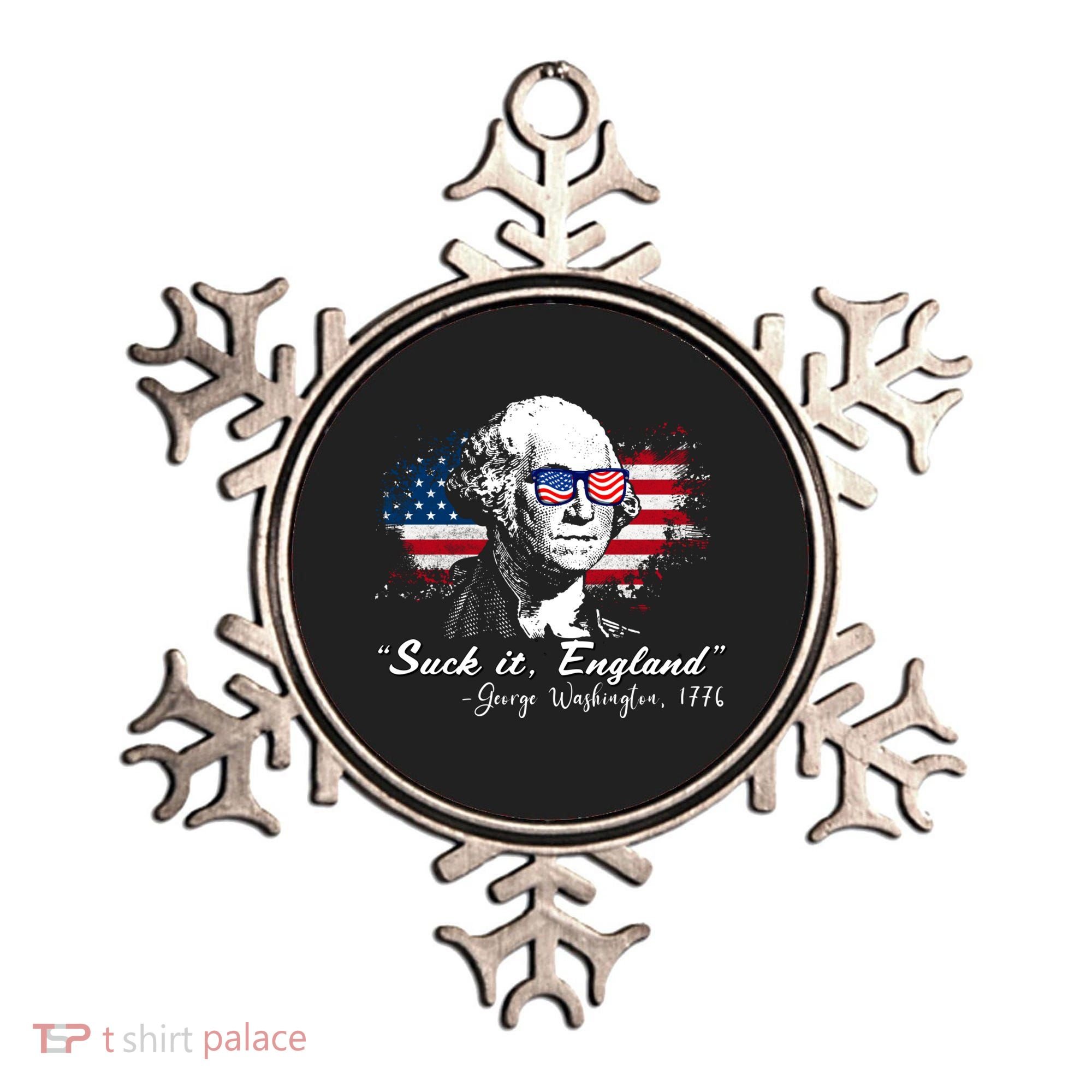 Suck It Funny England 4th Of July George Washington Funny Ornament