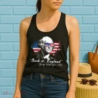 Suck It Funny England 4th Of July George Washington Funny Women's Tank Top thumb 2