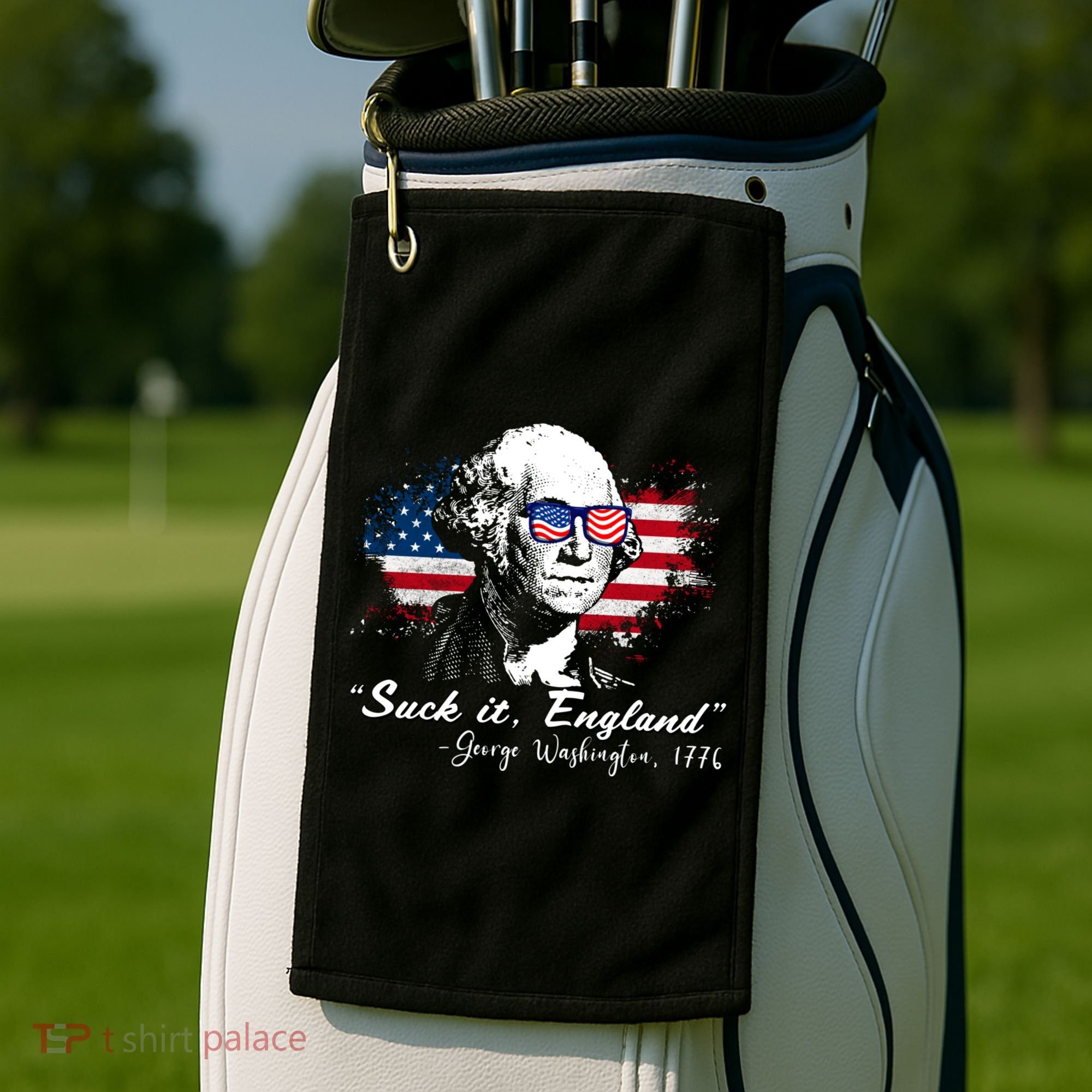 Suck It Funny England 4th Of July George Washington Funny Golf Towel