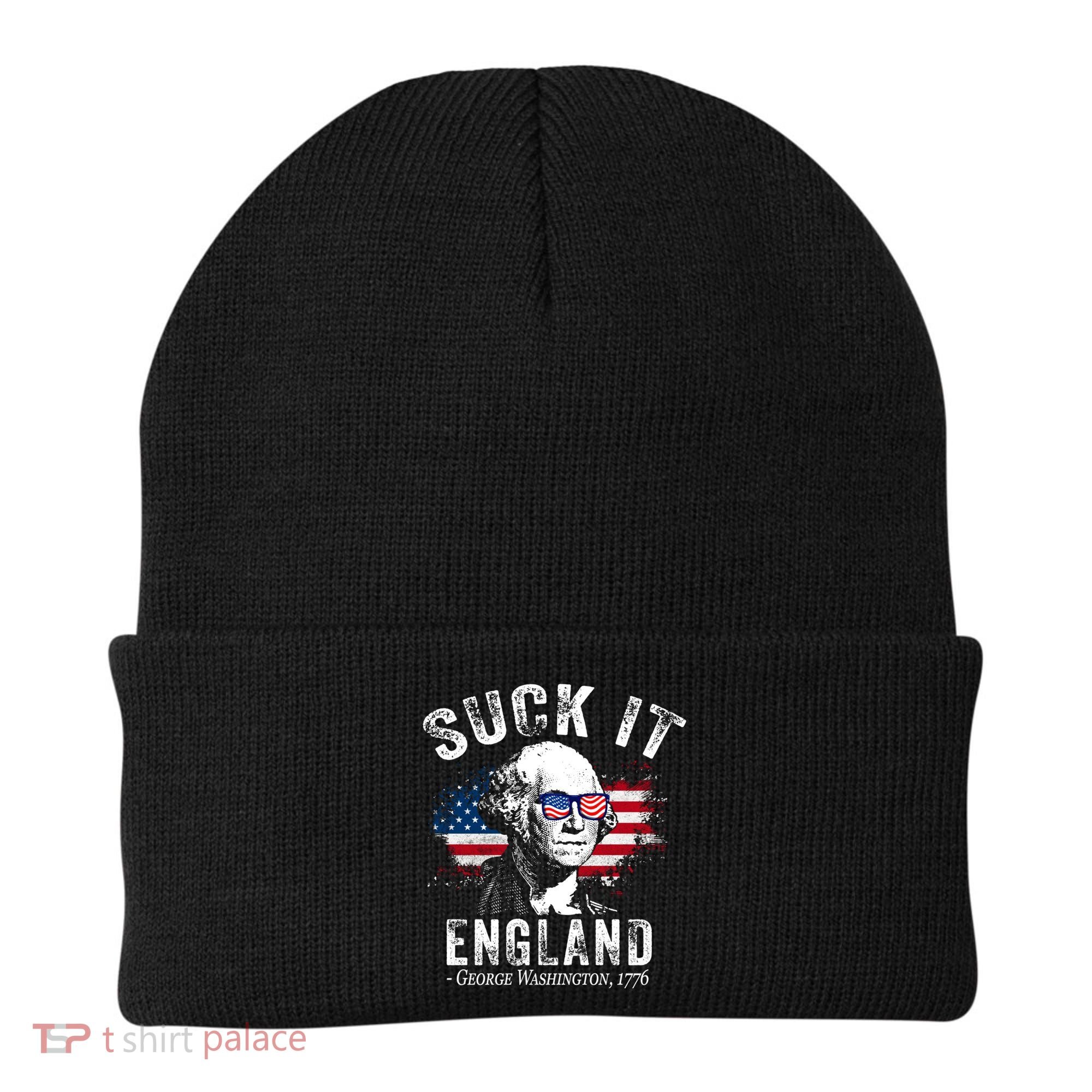 Suck It Funny England 4th Of July George Washington Funny Beanie
