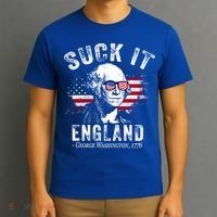 Suck It Funny England 4th Of July George Washington Funny T-Shirt thumb 3