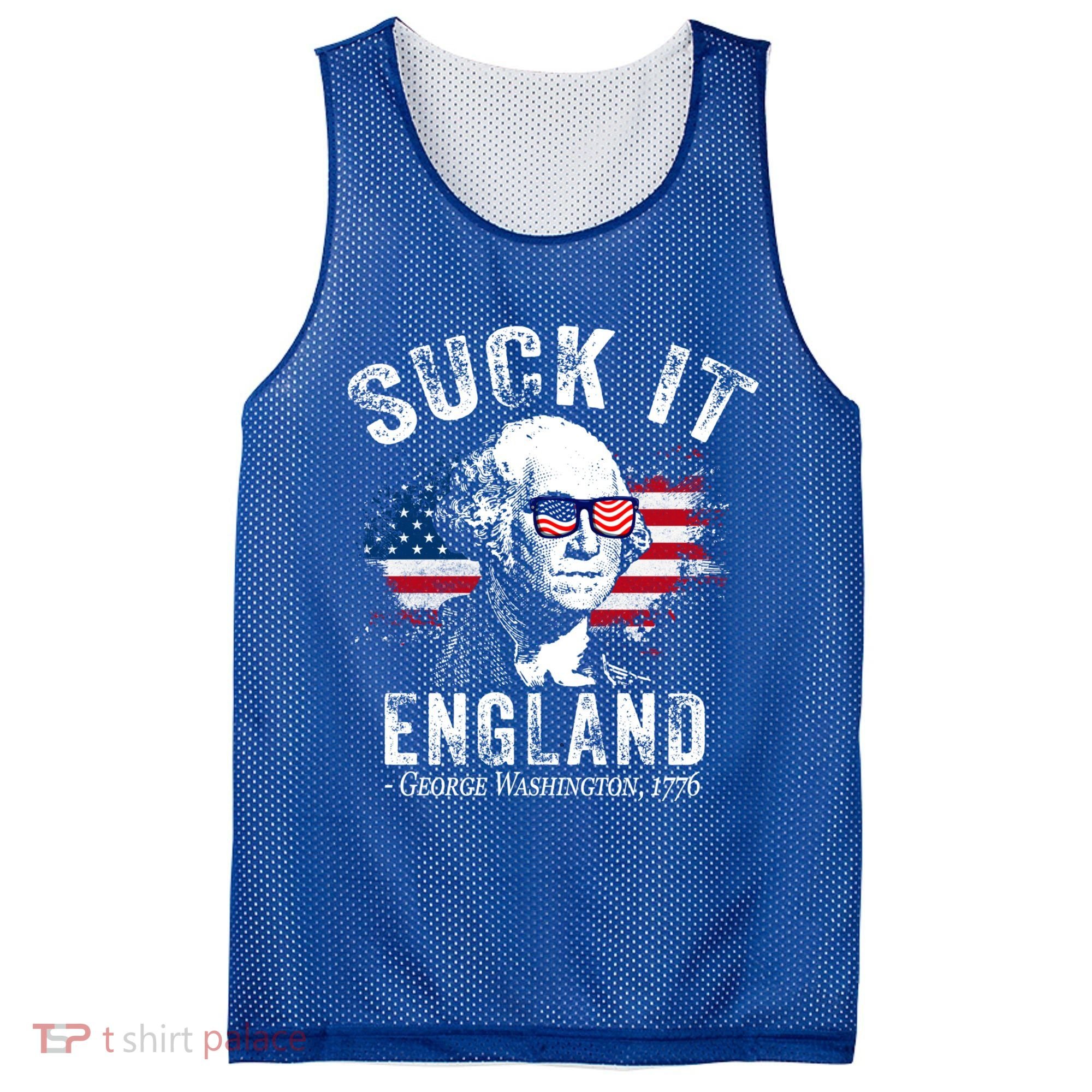 Suck It Funny England 4th Of July George Washington Funny Mesh Reversible Basketball Jersey Tank