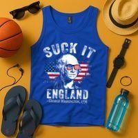 Suck It Funny England 4th Of July George Washington Funny Tank Top thumb 4
