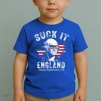 Suck It Funny England 4th Of July George Washington Funny Toddler T-Shirt thumb 2