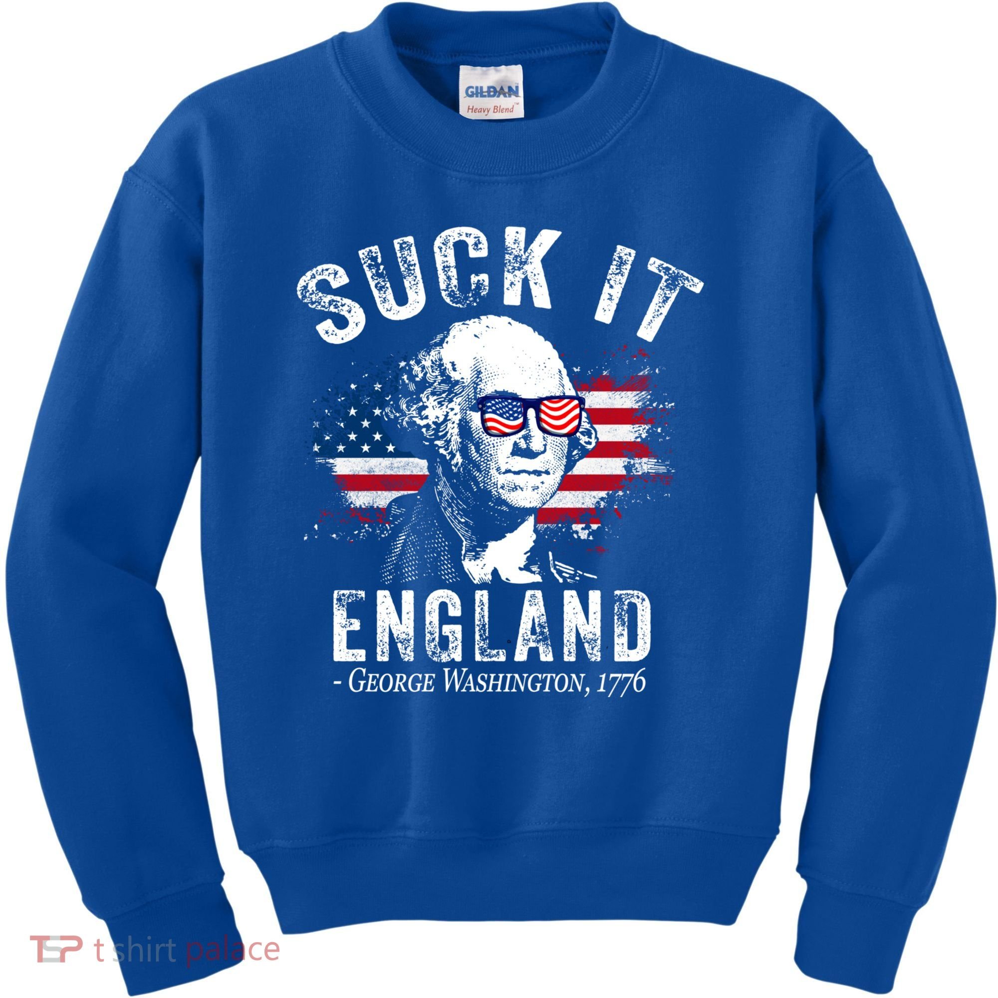 Suck It Funny England 4th Of July George Washington Funny Kids Sweatshirt