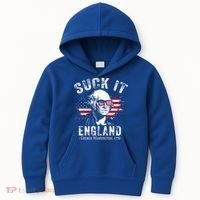 Suck It Funny England 4th Of July George Washington Funny Kids Hoodie thumb 0