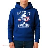 Suck It Funny England 4th Of July George Washington Funny Kids Hoodie thumb 4