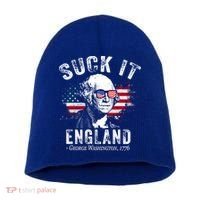 Suck It Funny England 4th Of July George Washington Funny Short Acrylic Beanie thumb 0