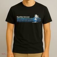 Sanibel Island Fl Vintage 80s Palm Trees Sunset T-Shirt thumb 3