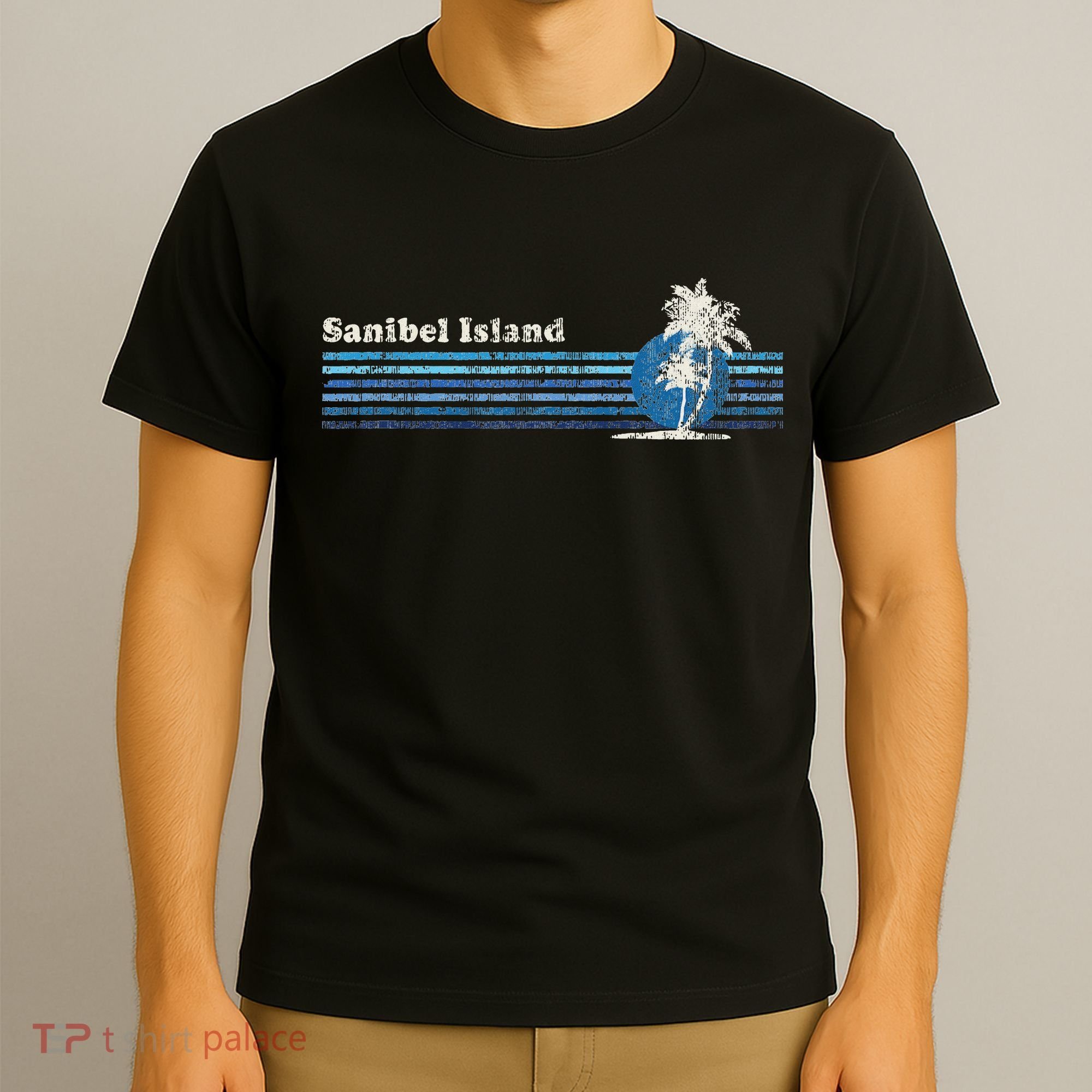 Sanibel Island Fl Vintage 80s Palm Trees Sunset T-Shirt