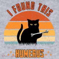 Scary I Found This Humerus Cat Black Humorous Women's Racerback Cropped Tank thumb 2