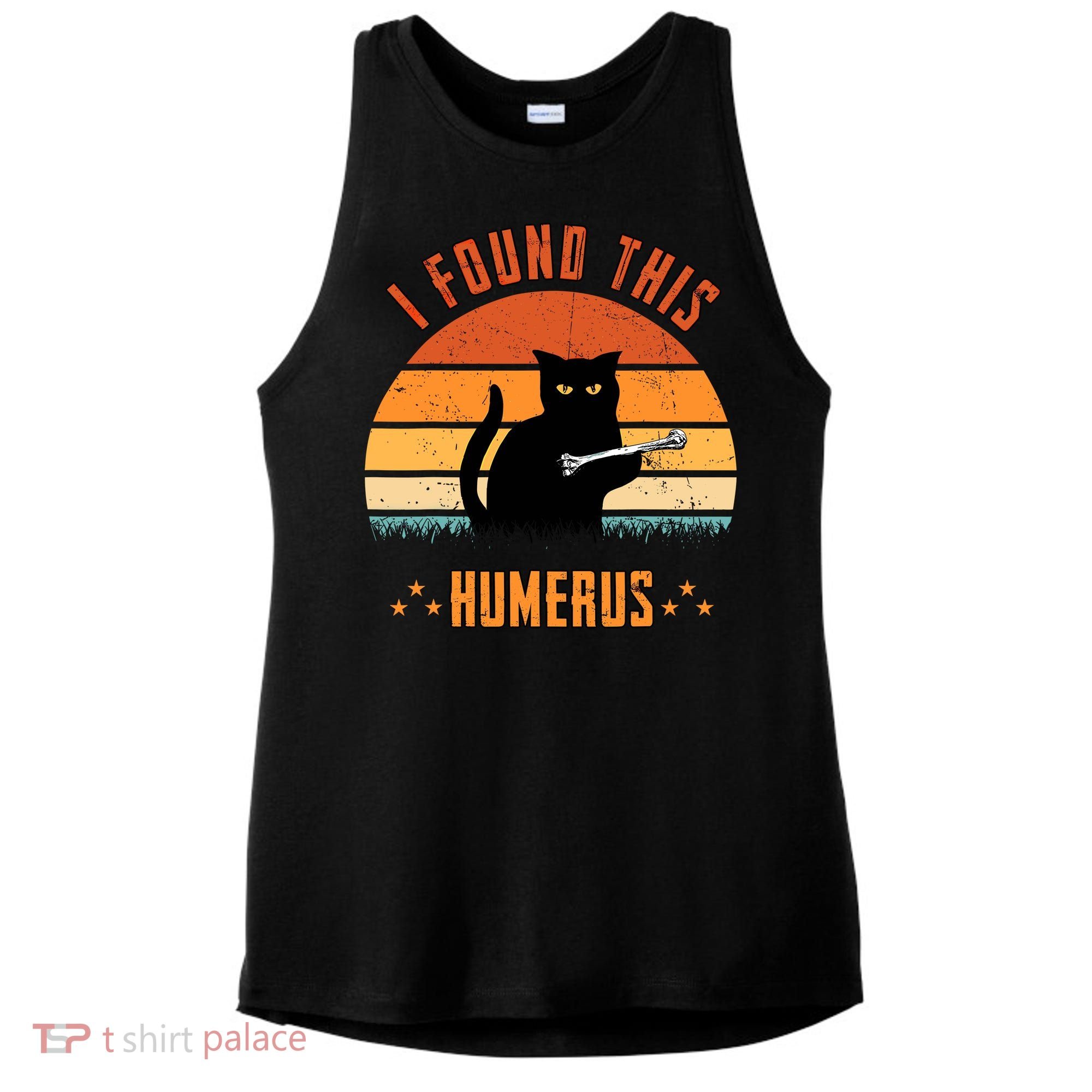 Scary I Found This Humerus Cat Black Humorous Ladies PosiCharge Tri-Blend Wicking Tank