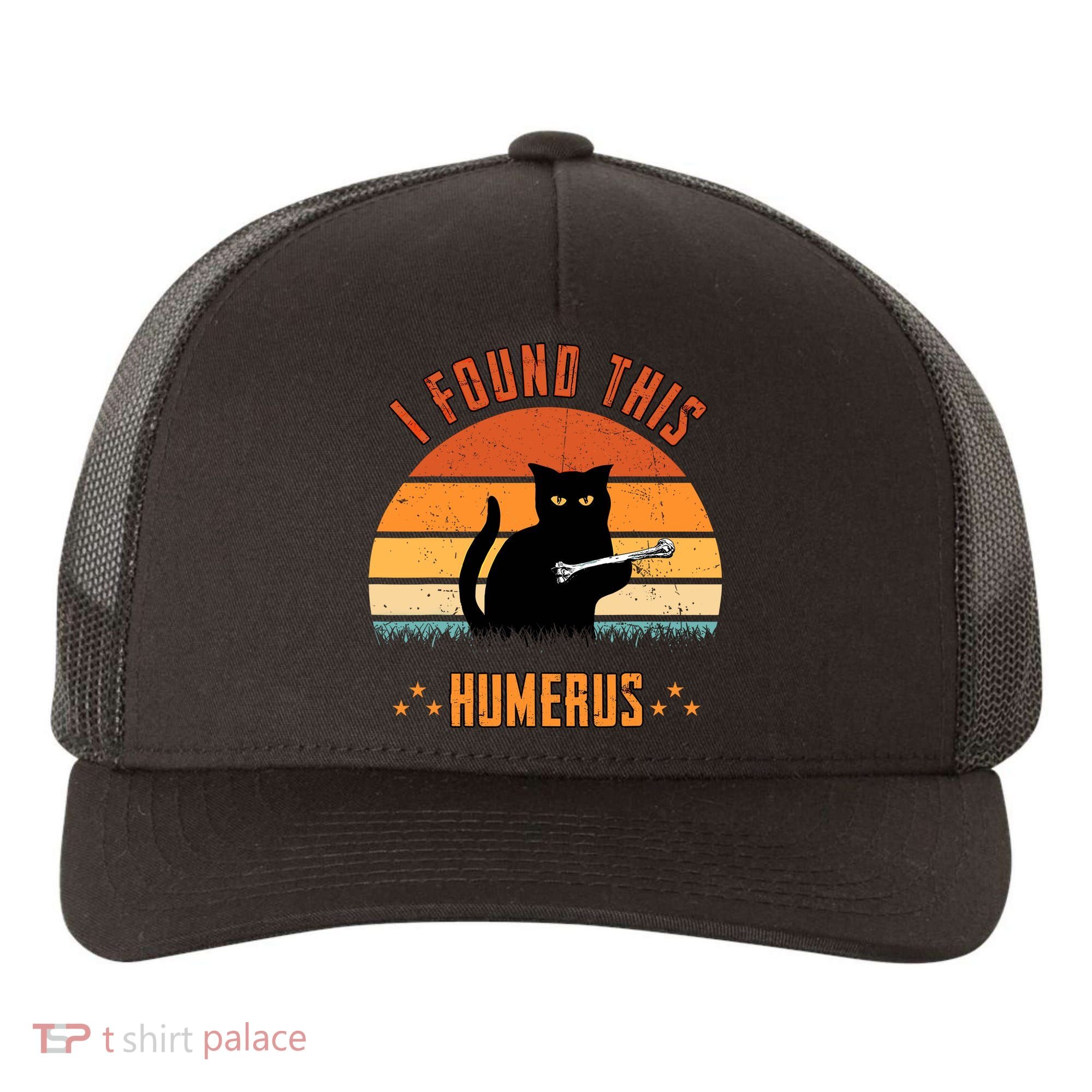 Scary I Found This Humerus Cat Black Humorous Yupoong Adult 5-Panel Trucker Hat