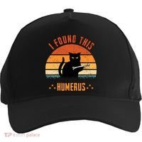 Scary I Found This Humerus Cat Black Humorous Five-Panel Snapback Cap thumb 0